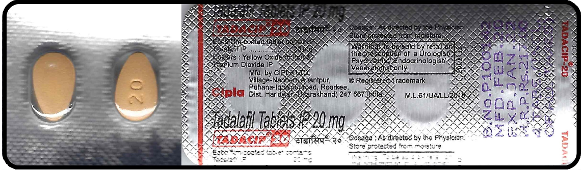 Tadacip 20 (Tadalafil) 20mg - 4tabs - Image 3
